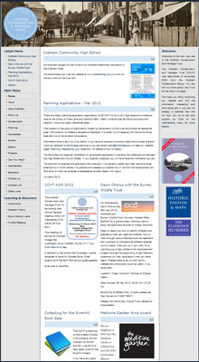 Screen shot of Cobham Conservation & Heritage Website