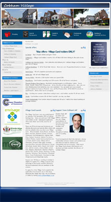 Screen shot of Cobham Village Website